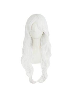 Women's White 28" 70cm Long Curly Ends Costume Cosplay Modern Hair Wig